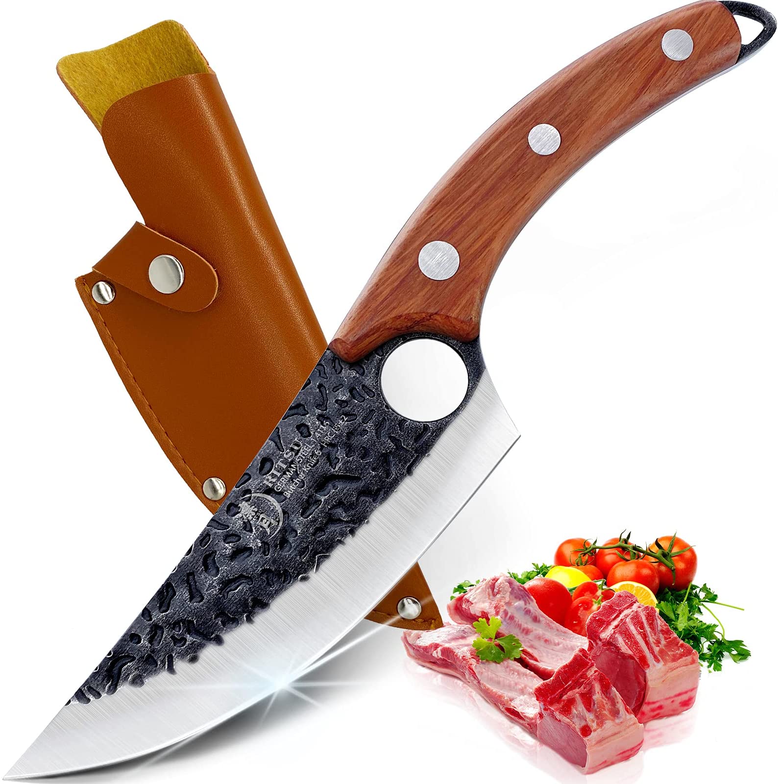 Get RITSU Meat Cleaver ,9 Inch Butcher Knife Bone Cutting Knife ,6mm  Thickness Delivered