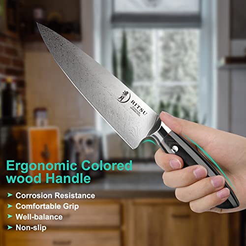 8'' Damascus Pattern Japanese Chef Knife