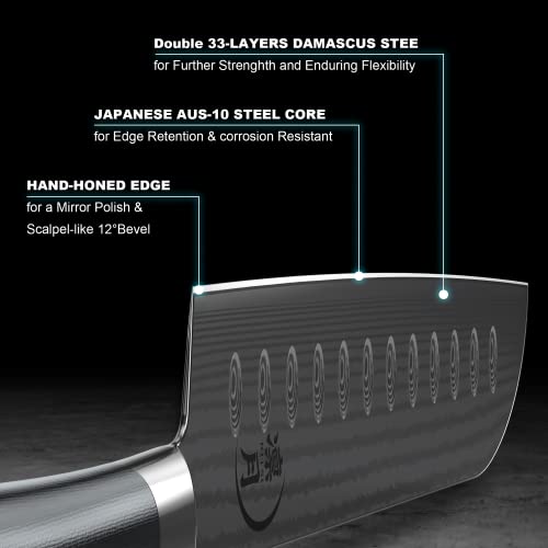 7‘’ Professional Damascus Santoku Chef Knife