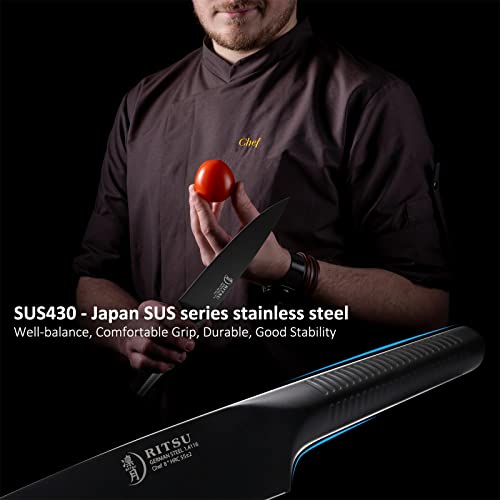 8" Black Titanium Coated Blade Japanese Chef Knife