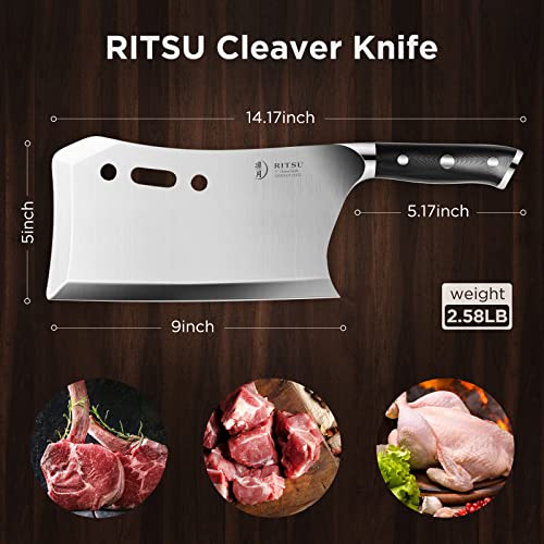 9'' Butcher Knife with Stand and Sheath