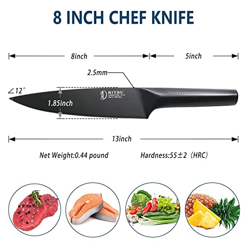 Thyme & Table Non-Stick Coated High Carbon Stainlless Steel 8 Damascus  Chef's Knife
