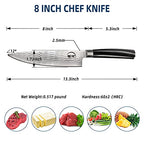 8" Professional Damascus Chef Knife With G10 Handle And Gift Box