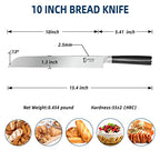 10'' German High Carbon Steel Professional Serrated Bread Knife