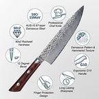 8'' Damascus Chef's Knife with Hammered Texture Pattern