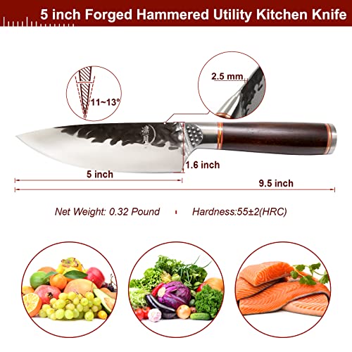 5 inch Kitchen Utility Knife Stainless Steel Sharp Paring Knife Small Fruit