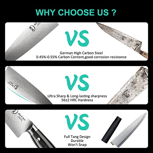 8'' Damascus Pattern Japanese Chef Knife