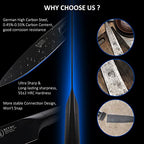 8" Black Titanium Coated Blade Japanese Chef Knife