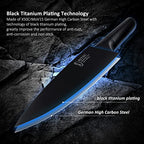 8" Black Titanium Coated Blade Japanese Chef Knife