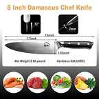 8'' Damascus Steel Japanese Chef's  Knife