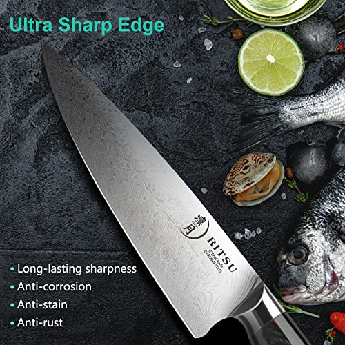 8'' Damascus Pattern Japanese Chef Knife