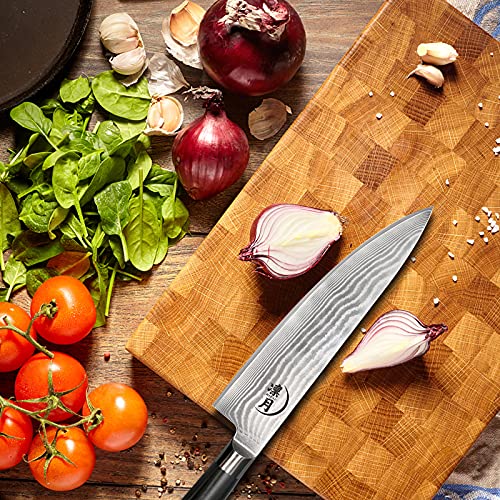 8" Professional Damascus Chef Knife With G10 Handle And Gift Box